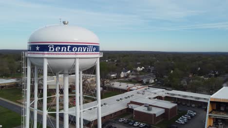 aerial view of bentonville city in northwest arkansas