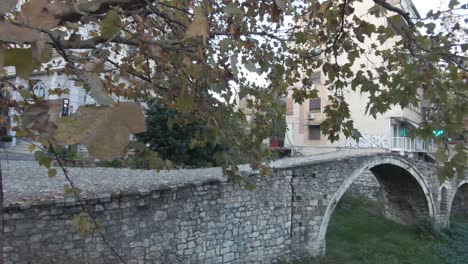 pan revealing tanners' bridge in tirana, albania - pan left to right wide shot
