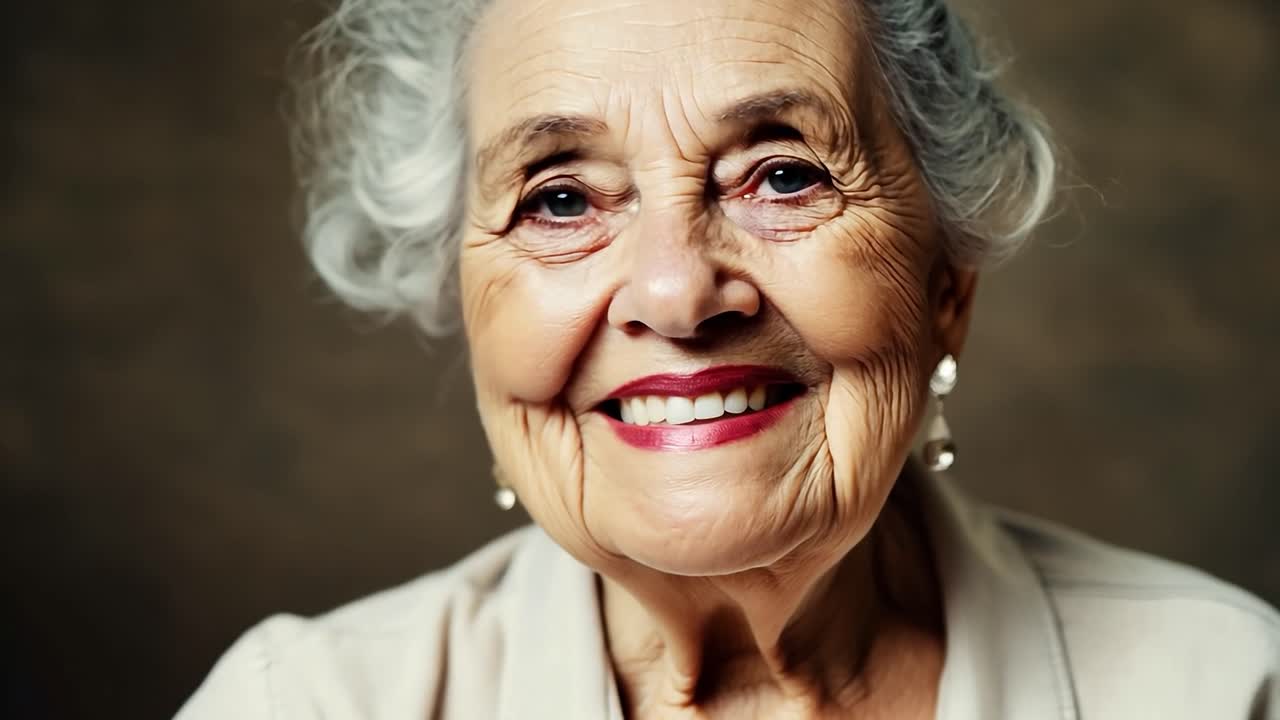 Portrait of a Smiling Elderly Woman