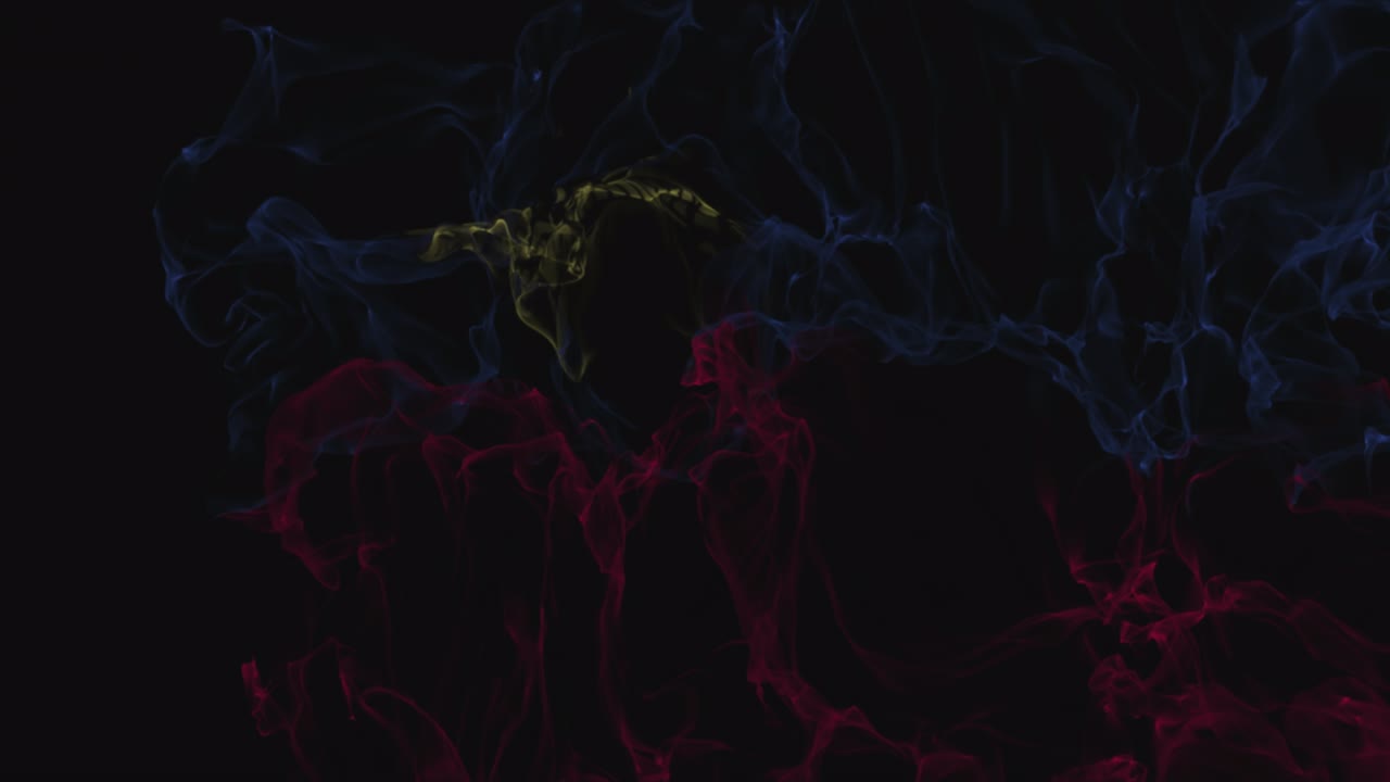 flag Liechtenstein turns into smoke. State weakening concept, alpha channel.