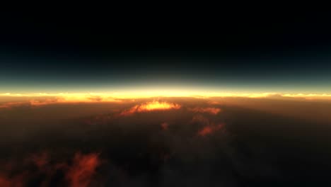 flying above the clouds sunrise 4k