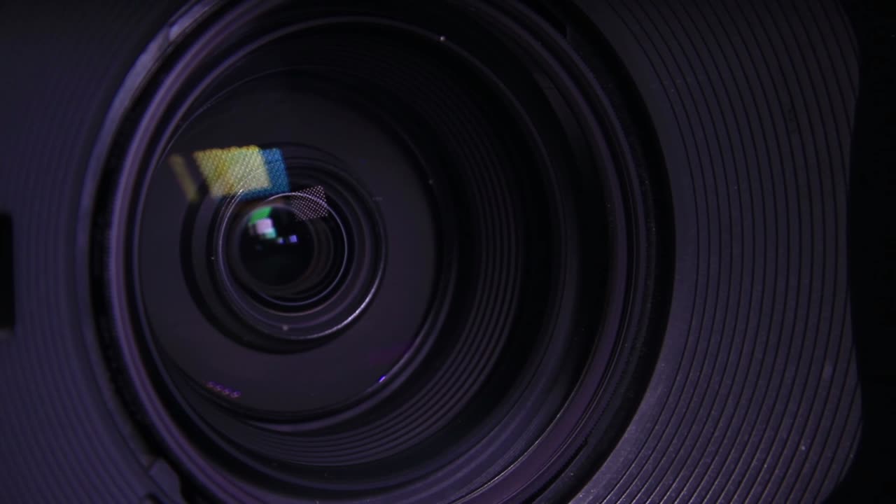 Zooming Video Camera Lens. Macro Close Up