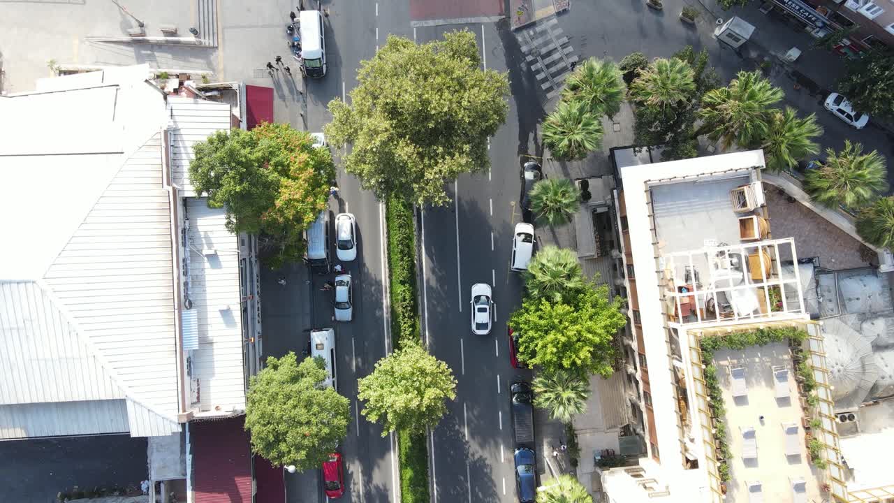 vista aérea de la carretera de la ciudad urbana