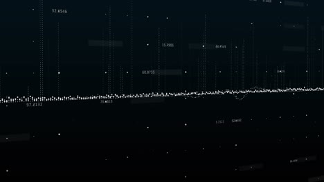 animation of data processing and changing numbers against black background