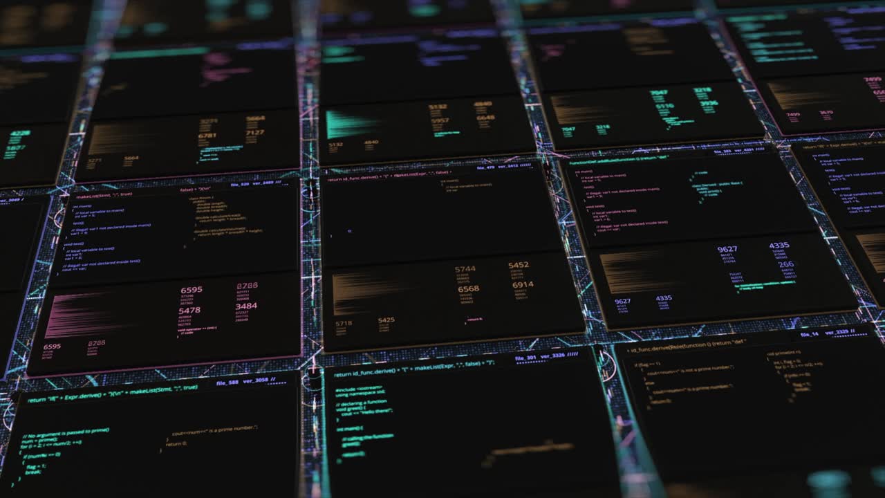 visualización de códigos digitales abstractos