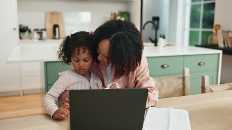 madre e hija usando la computadora portátil juntos