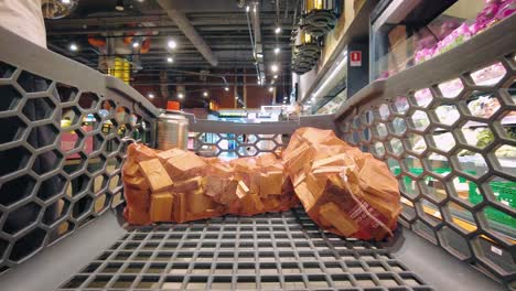 shopping for smoked wood in a grocery store