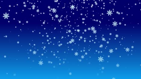 Fallende-Schneeflocke-Eis-Funkeln-Frostig-Kristall-Winter-Animation-Hintergrund-Farbverlauf-Visuelles-Muster-Zart-Scheinen-Magie-Weihnachten-Feiertage-Blau-Marine