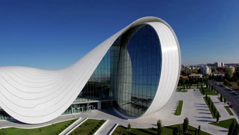 exterior view of the heydar aliyev center in baku, azerbaijan