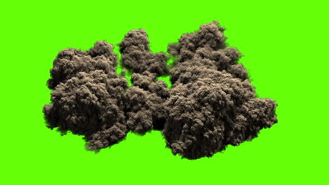 large smoke cloud element on green screen