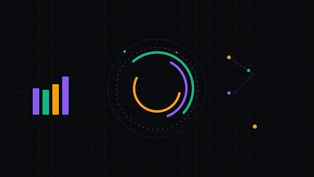 Abstract Motion Graphics Animation with Colorful Data Visualization Elements
