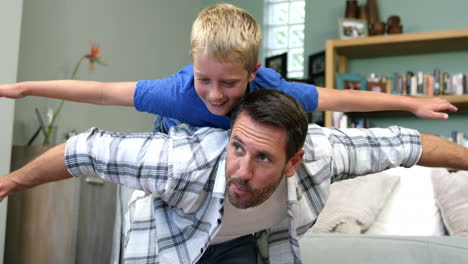 A-father-and-his-son-playing-together