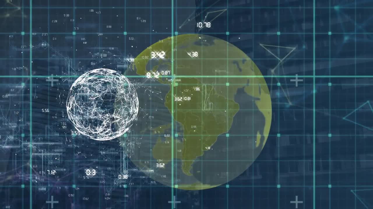 Animation of data processing over globes