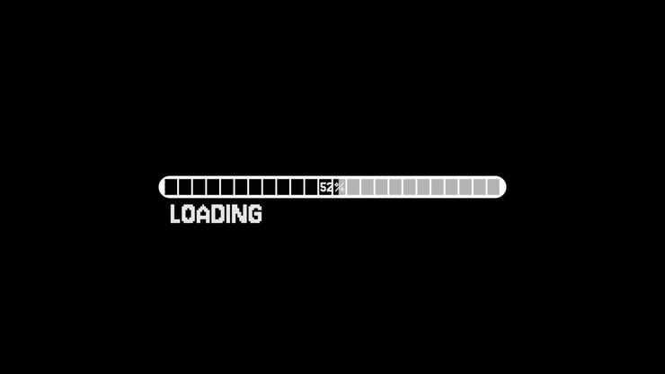 Pixelated Loading Bar Animation Completing Progress