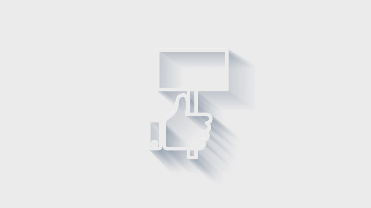 Social media 3D shadow icon design isolated on white background. Outline web icon. Motion graphics.