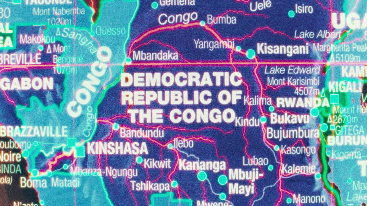 Map of the Democratic Republic of the Congo and Central African Countries