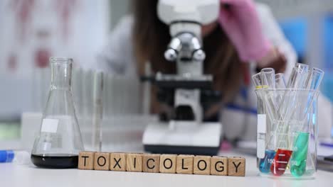toxicology laboratory research with scientist and equipment