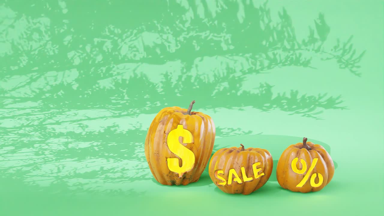 acuerdo de promoción de halloween a la venta, banner de campaña con calabazas y espacio de copia
