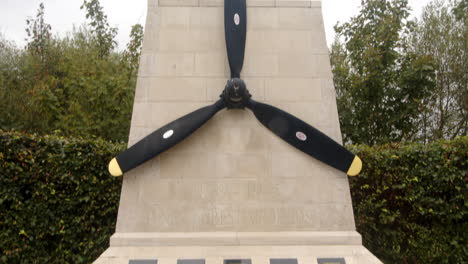 Mid-shot-tilting-down-of-the-New-Forest-Airfields-Memorial-in-the-New-Forest