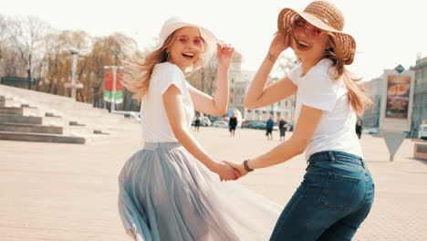 two friends enjoying a day out