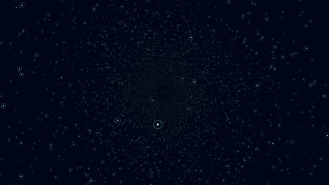 galaxia nocturna con luces de neón y estrellas volando al azar