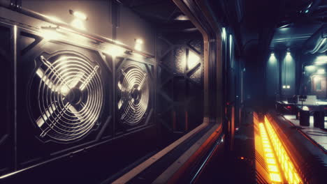 interior futurista de la base espacial