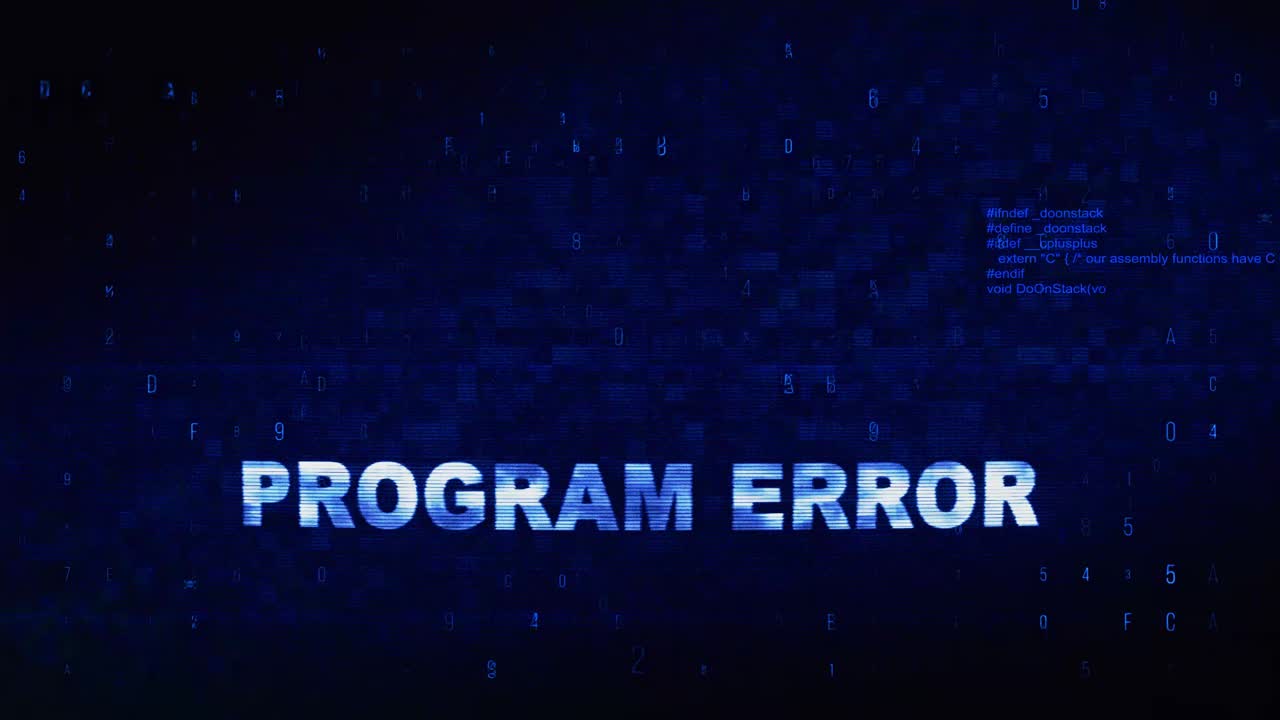Program Error Message on Digital Screen