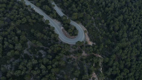 aerial - curved forest road from above - shot on dji inspire 2 x7 raw