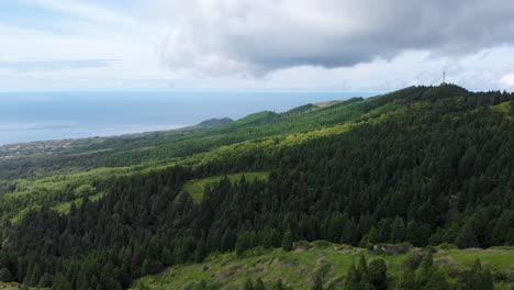 Antenne-Mit-Spektakulärem-Blick-Auf-Die-Grüne-Natur-Der-Azoren