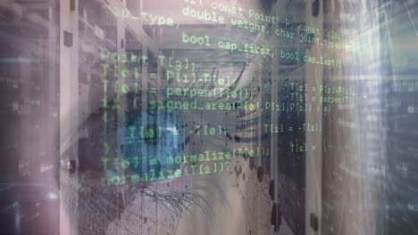 animación del procesamiento de datos y vigilancia de la sala del servidor