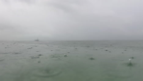 rainy day at sea