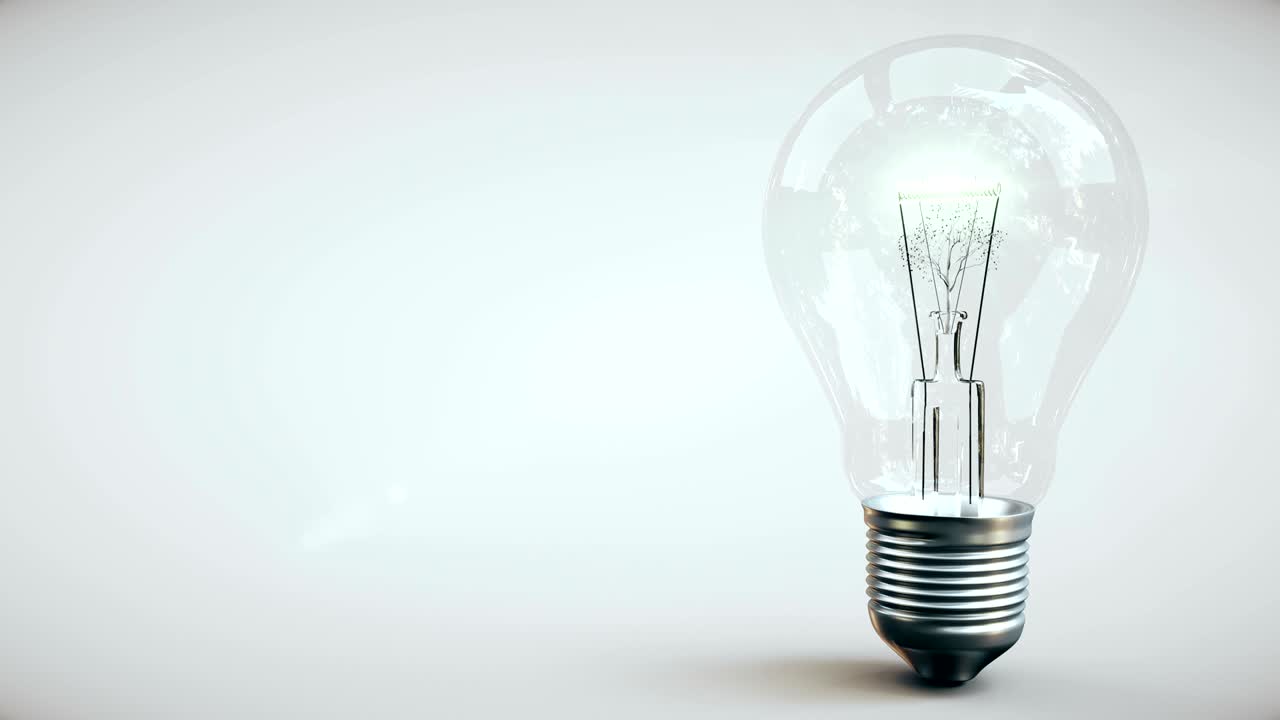 lámpara de bombilla con árbol en el interior.