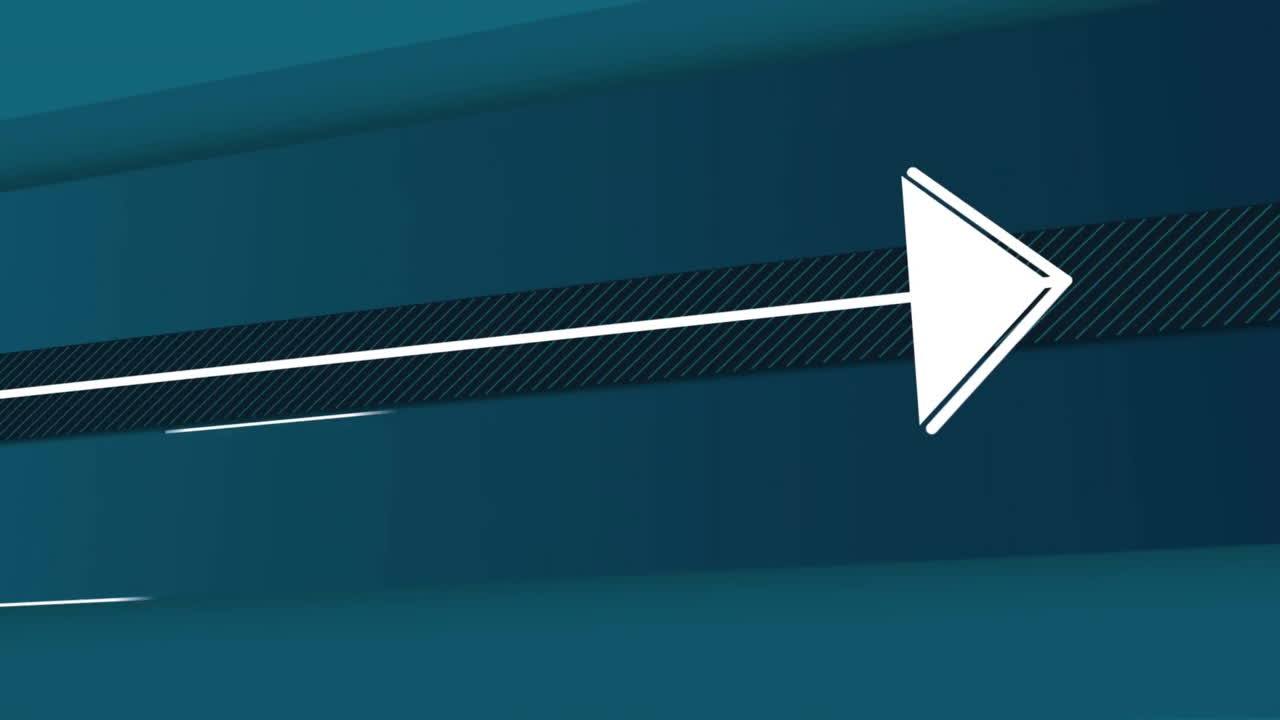 Arrow pointing right animation over blue gradient background