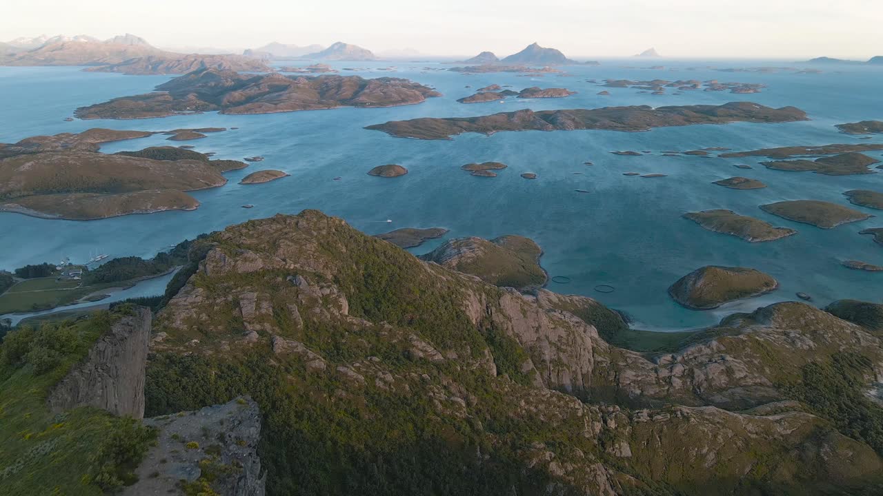 A wonderful panorama that opens from the highest peak of the R&oslash;d&oslash;ya island R&oslash;d&oslash;yl&oslash;va