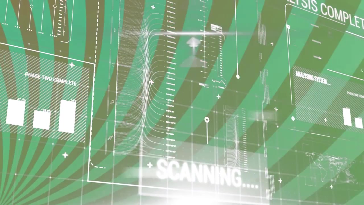 Digital Data Analysis Interface with Scanning HUD Elements