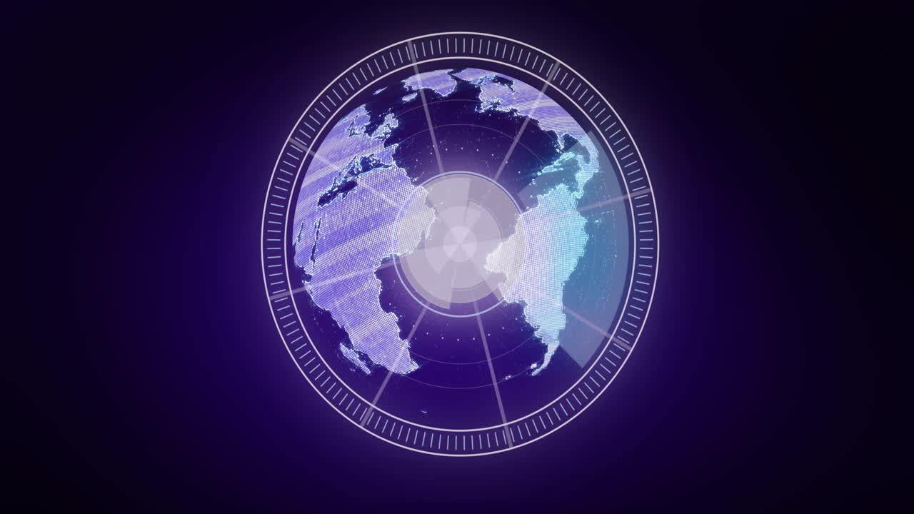 Animation of scope scanning and data processing over globe
