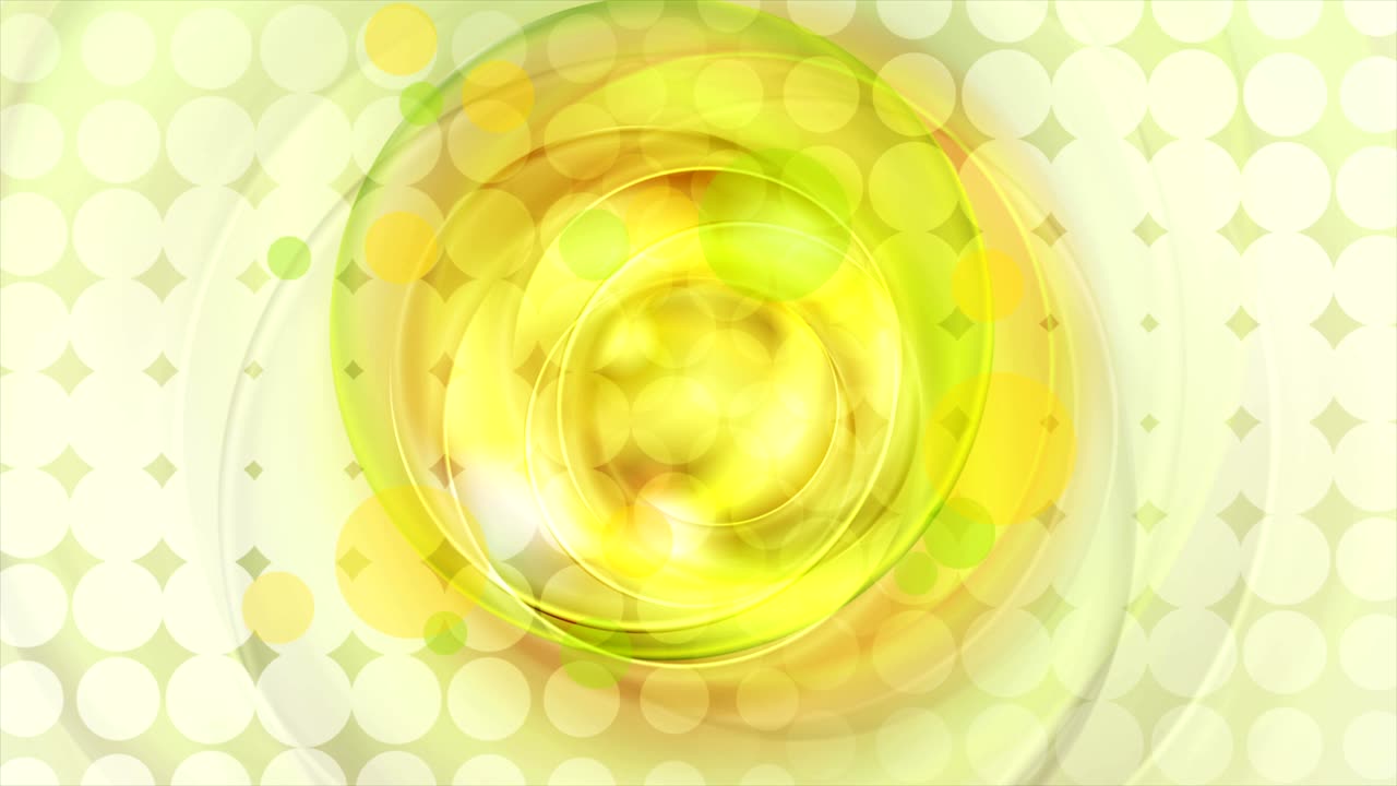 추상적인 노란색과 녹색 원 비디오 애니메이션