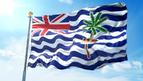 british indian ocean territories flag seamless looping 3d rendering video. beautiful textile cloth fabric loop waving