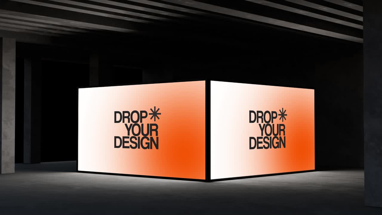 Digital Display Screen Mockup