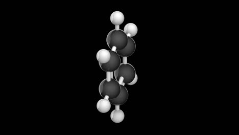 c6h6, benzol (benzene) molecule. black background + transparent channel (alpha channel).