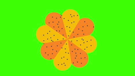 flower-shaped biscuit icon pops up on the green screen