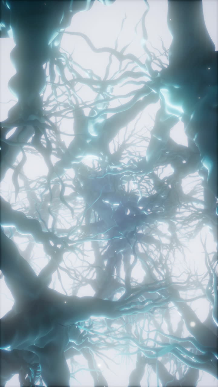 renderización 3d abstracta de una red neuronal brillante