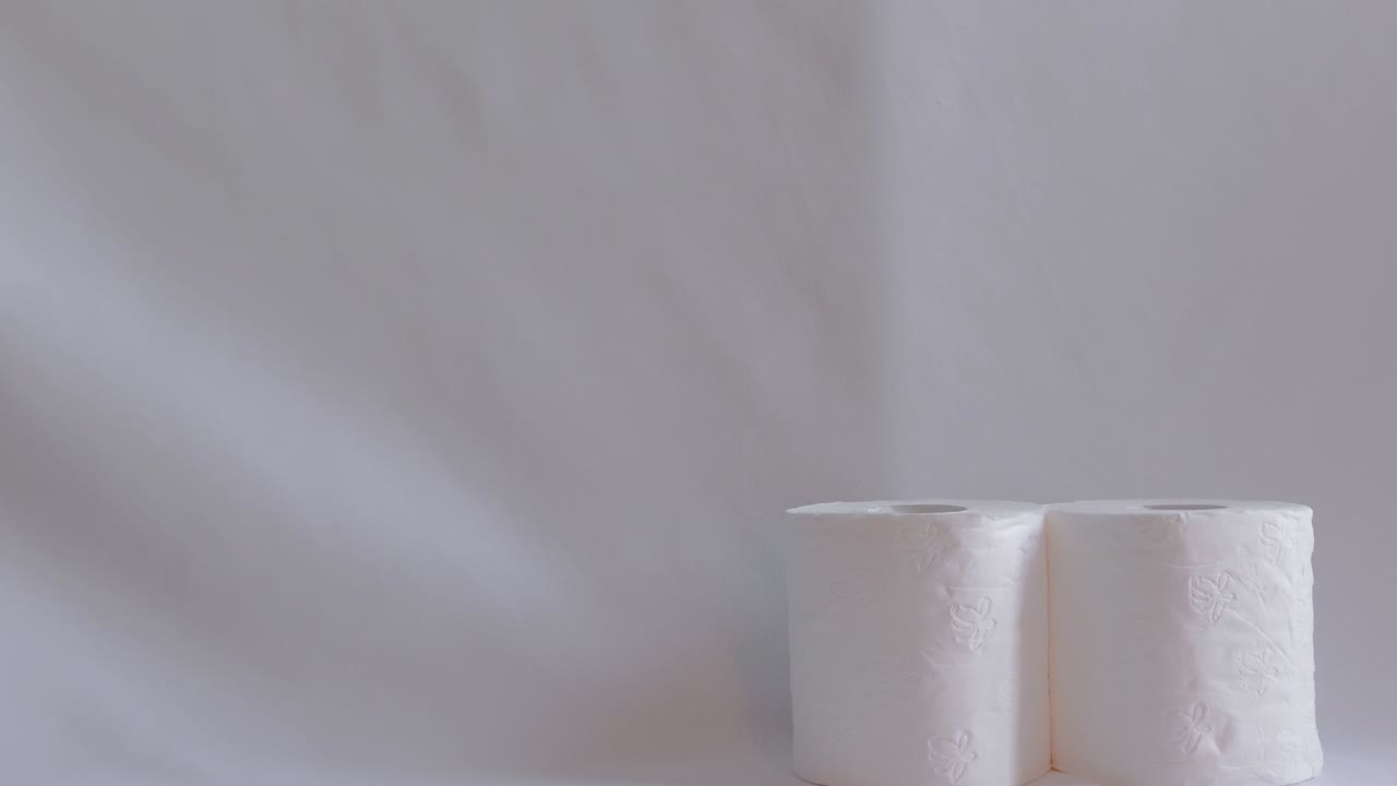 rollos de papel higiénico blanco patrón de animación de lapso de tiempo para la textura con fondo aislado plano