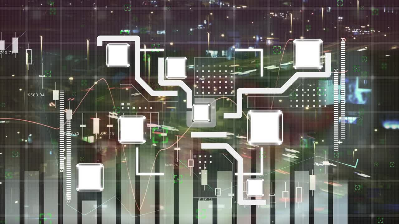Animation of data processing over road
