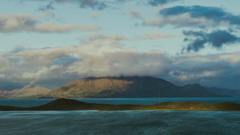 dramatic cloudscape timelapse over mont dore in noumea, new caledonia