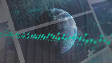 Animación-Del-Procesamiento-De-Datos-Con-Globo-Sobre-Pantallas