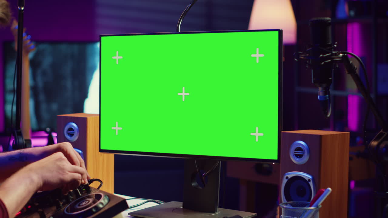 음악 프로듀서, 작곡가, 가정 스튜디오에서 피아노 키노트를 싱하는