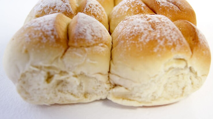 Bread buns on white background