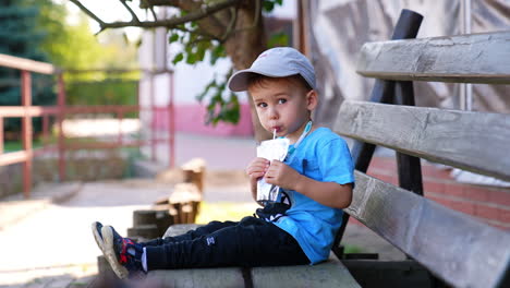 child having fun in the park. summer family vacation.