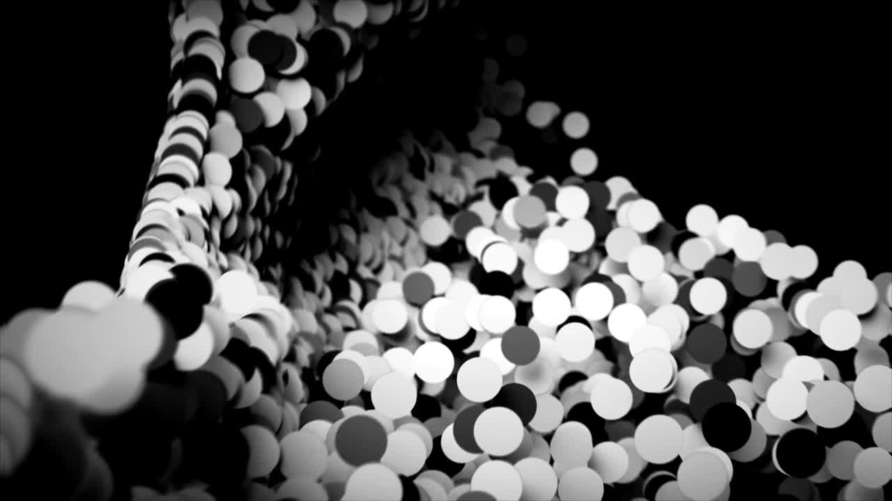 los círculos de papel de colores fluyen a través del marco.